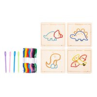 Magideal - Cordón De Madera Bordado Juego De Mesa Enhebrado Actividad Rompecabezas Aprendizaje Y Educación Montessori Juguete Colorido Cuerda Enhebrado Juguete P Dinosaurio