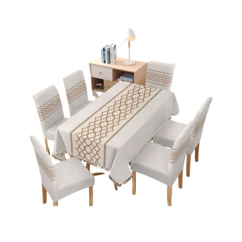 Teng Fei - Juego Mantel Más 6 Fundas De Silla Para Comedor 140X220 Cm