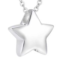 Ioensy - Collar De Urna De Estrella Pequeña, Colgante Conmemorativo, Soporte De Urna Para Perfume Para Mascotas, Marido Argent