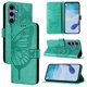 thumbnail image 1 of Funda cartera mariposa para Samsung Galaxy S24 con soporte y ranuras para tarjetas Verde, 1 of 5