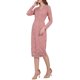 thumbnail image 4 of INSPIRE CHIC Vestido de Mujer Inspirado Escote en V Encaje Floral Transparente Manga Larga Midi Vestido de Cóctel XL Rosa, 4 of 5