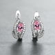 thumbnail image 1 of Water Drop Stone Hoop Earrings For Women Luxury Multicolor Zirconia Leaf Crystal Silver Color Wedding Hoop Earrings, 1 of 3