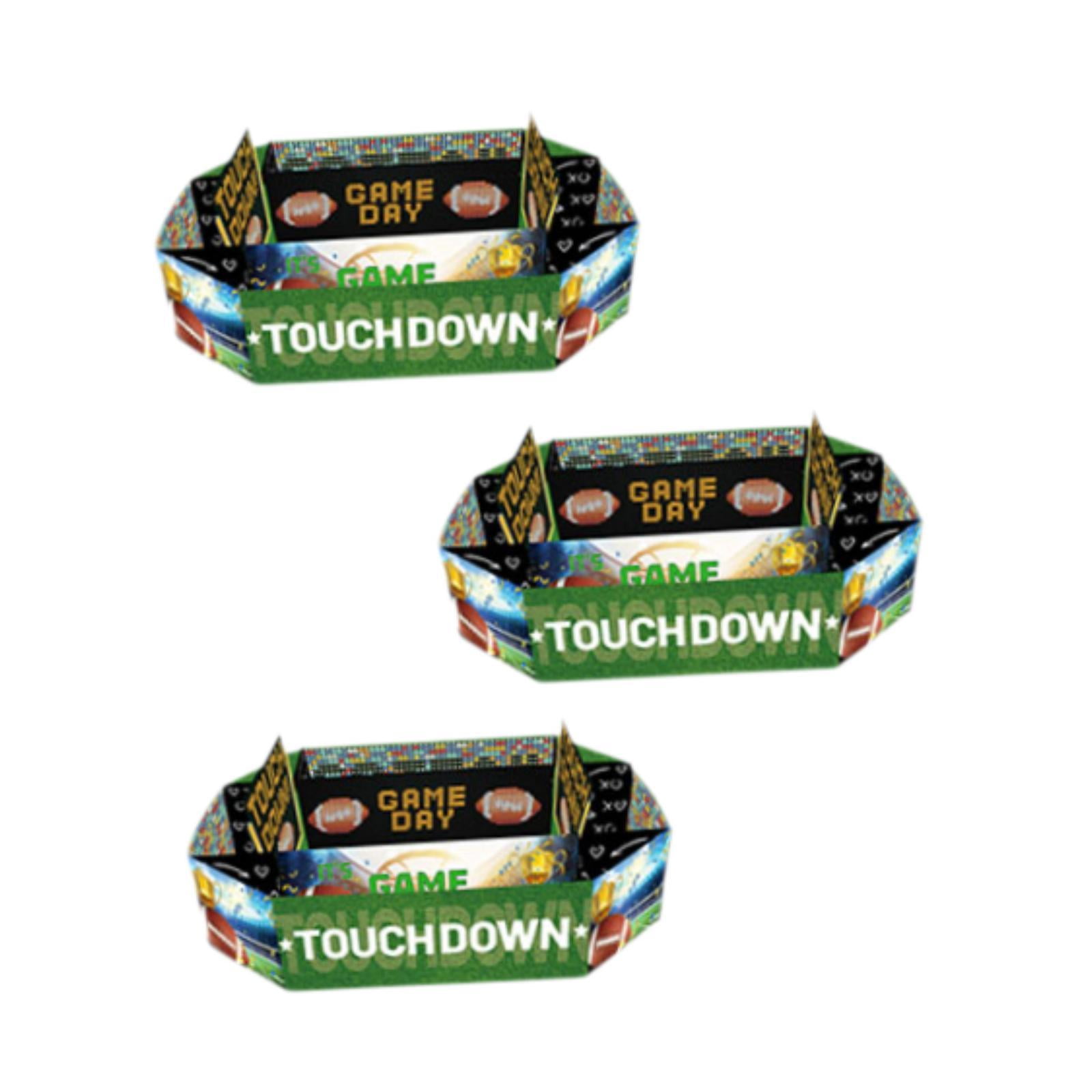 Magideal - 3x Servicio De Bandejas Bandejas Bandejas Estadio Estadio Sugio De Fútbol Suministros De La Fiesta De Fútbol Placas Bandejas Para Chips Para Mesa De Estilo B