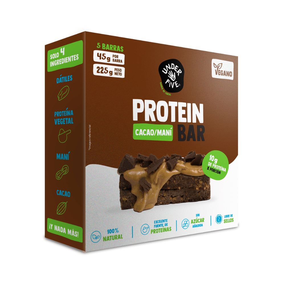 Barra Proteína Underfive Cacao Maní (5un De 40g C/u)