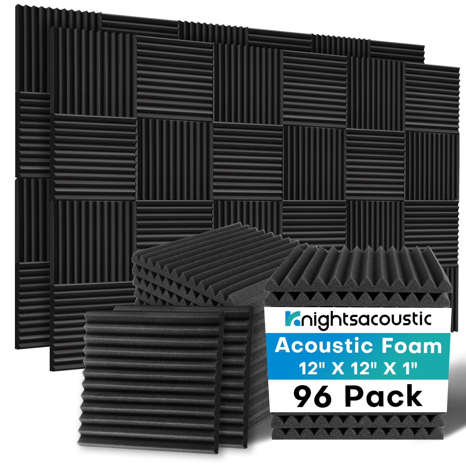 Paneles De Espuma Insonorizados Knightsacoustic 96, Paquete De 30 X 30 Cm
