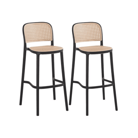 2un Taburetes Piso de bar Urban 65 cm - Negro