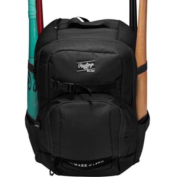 Mochila Rawlings THE JOURNEY para jugador de béisbol/sóftbol, negra