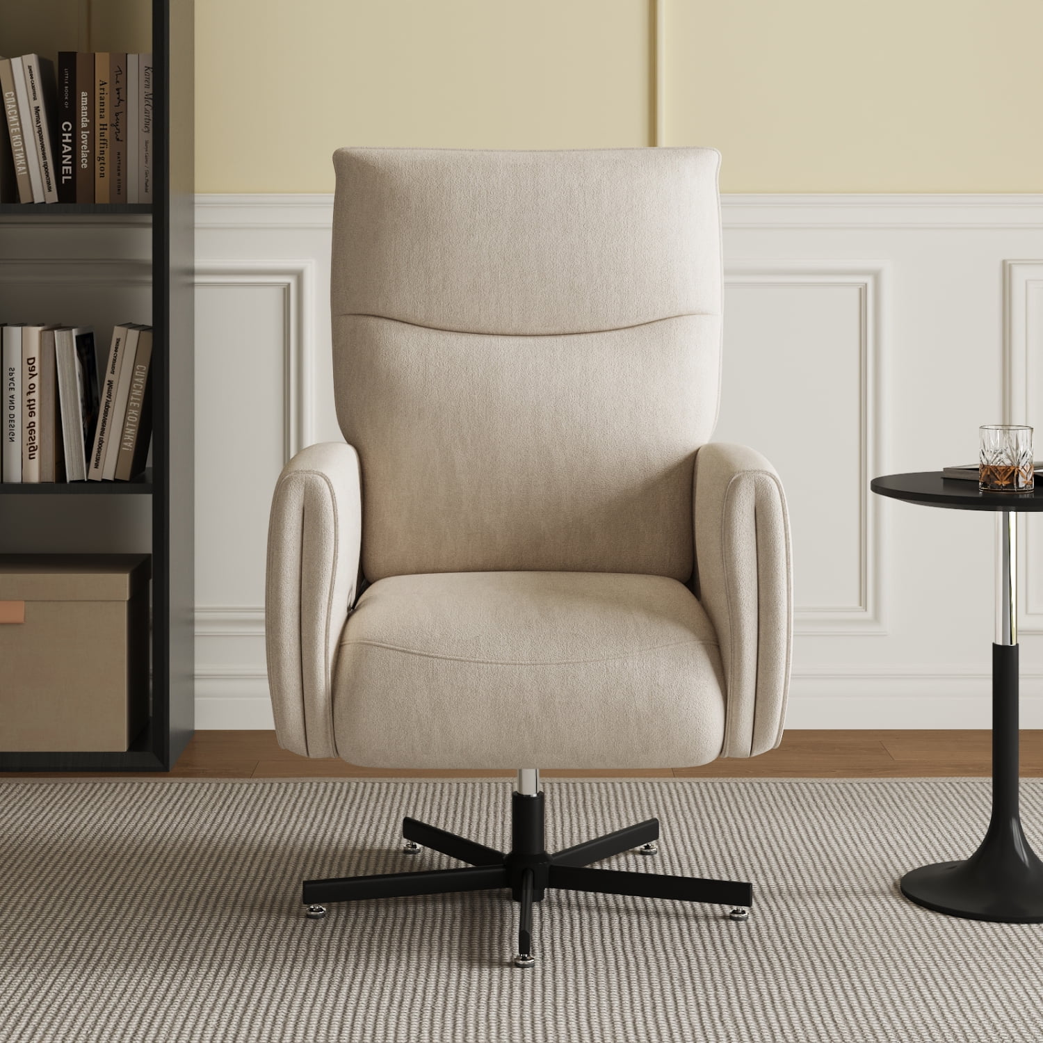 M&ms - Power Swivel Recliner Chair, Electric Reclining With Usb & Type-c Charging, 360° Swivel Velvet Upholstered Accent Chair, For Home Office & Living Room, Easy Assembly,beige