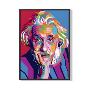 Creango - Cuadro Poster Enmarcado Albert Einstein Pop Art Decorativo