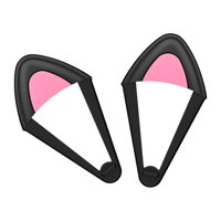 Magideal - 2X Accesorio Universal, Decoración De Auriculares Estéreo De Silicona Accesorio Adjuntable Decorativo Lindo Para Auriculares Agregue Diversión A Negro Rosa