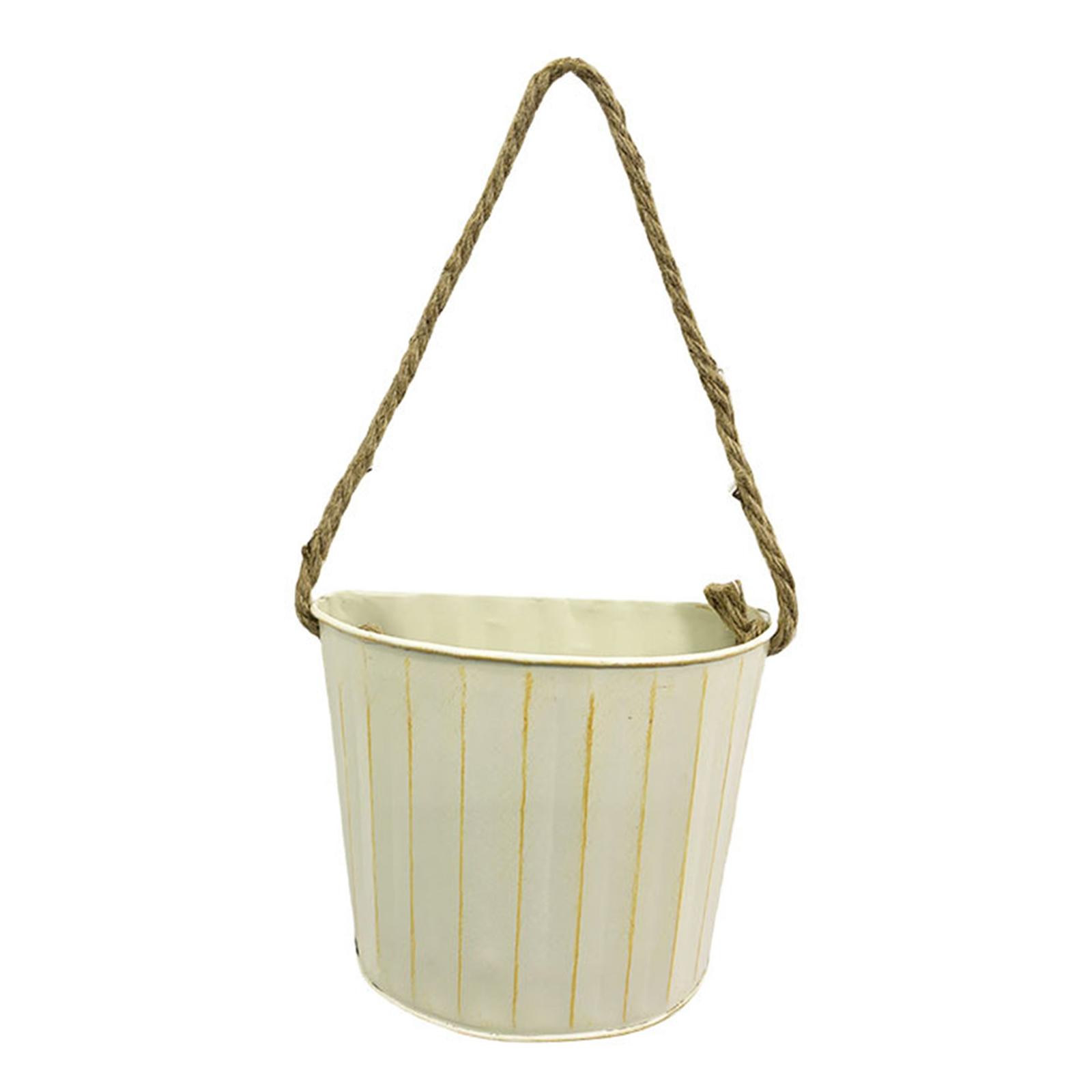 Magideal - Maceta Colgante De Pared De Hierro, Estilo Rústico, Para Jardín, Interior Y Exterior, Patio, Sala De Estar, Decoración Del Hogar