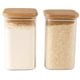 thumbnail image 2 of Set 2 Frascos Hermeticos Cuadrado 1100mL Vidrio 12cm Tapa Bambú, 2 of 3