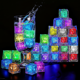 thumbnail image 1 of Cubos de Hielo Iluminados, Paquete de 32 Cubos de Hielo Multicolor con Led para Bebidas IP67 Impermeables Reutilizables Luces Brillantes Intermitentes Cambiantes Luces de Bebida Activadas por Agua, 1 of 7