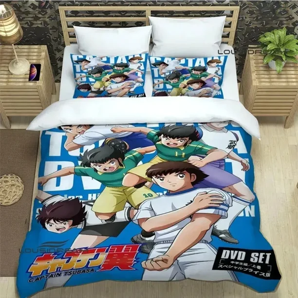 Captain Tsubasa Cartoon Bedding Sets exquisite bed supplies set duvet cover bed comforter set bedding set luxury birthday gift