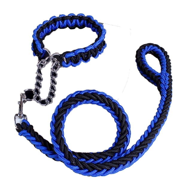 Conjunto de collar y correa para perro, correa de cuerda y collar de adiestramiento para perros pequeños, medianos y grandes.
