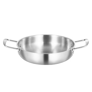 Magideal - Olla De Ramen Coreana, Olla De Fideos Coreanos, Olla Gruesa De Doble Mango De Calentamiento Rápido De Acero Inoxidable, Olla Multiusos Para Mariscos, , 28 Cm De Espesor