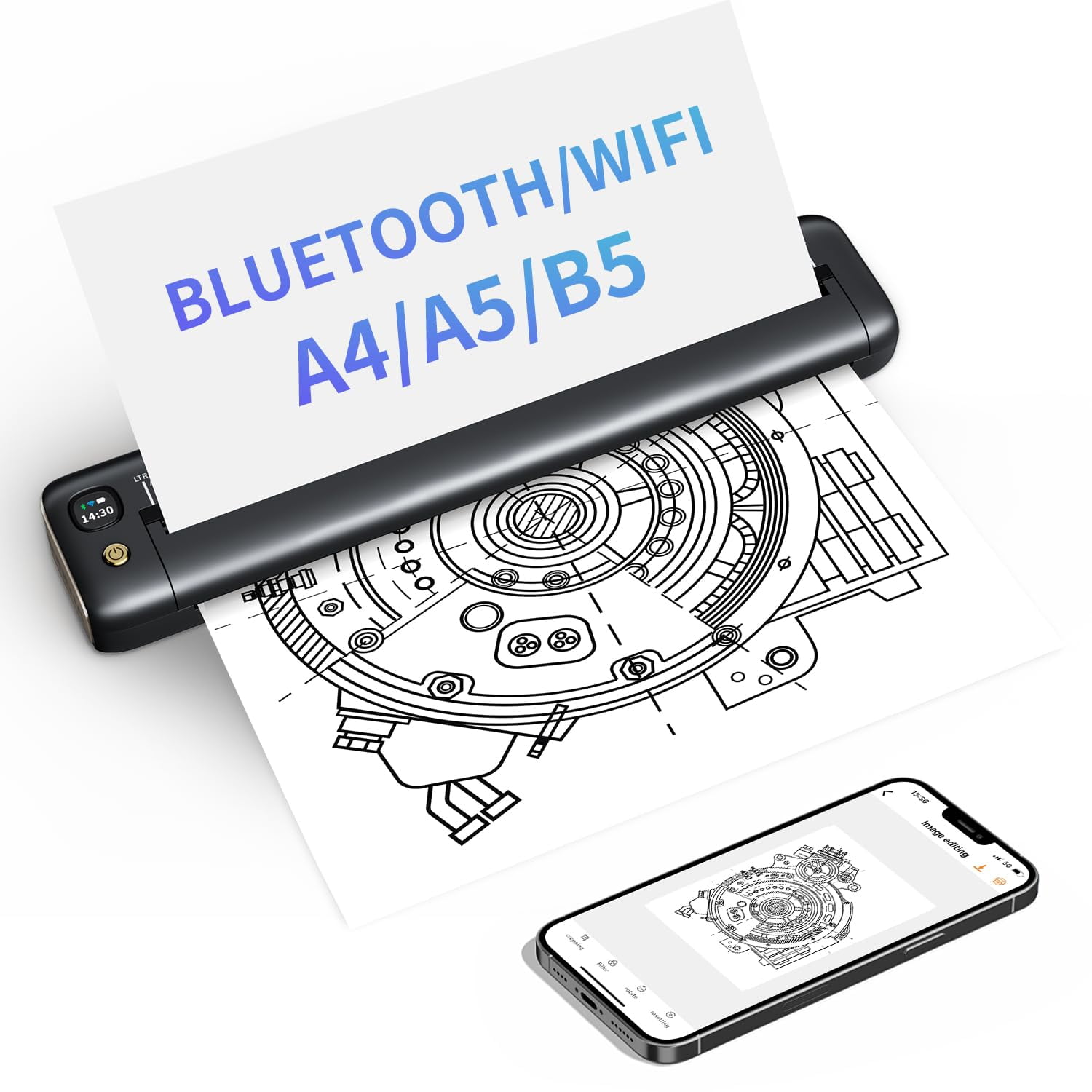 Impresora Portátil Rongta F81 Inalámbrica Wifi Y Bluetooth Gris