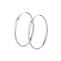 Fershop - Aros Plata Argolla Borde Ovalado 60 Mm