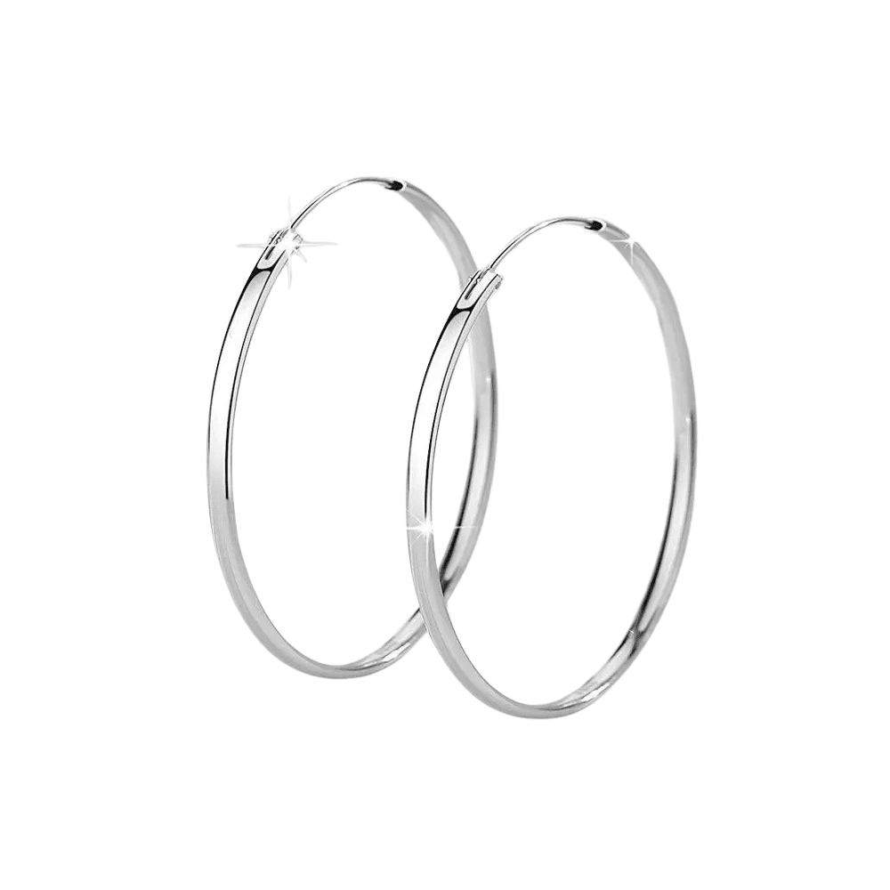 Fershop - Aros Plata Argolla Borde Ovalado 60 Mm