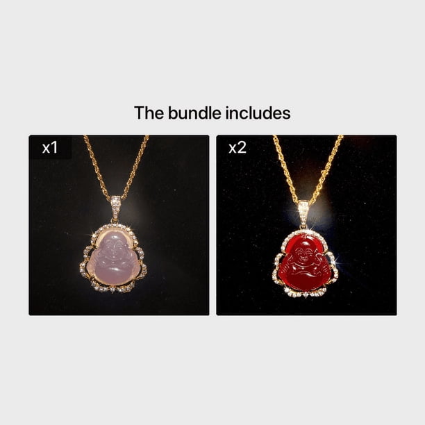 1pc Luxury Buddha Necklace for Men - Shiny White and Pink Pendant Jewelry for Birthdays and Special Occasions