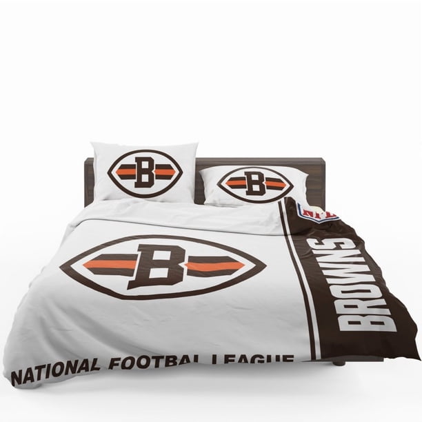 NFL Cleveland Browns Quilt Duvet Cover Set Double Bedclothes Kids Bed Linen3-Piece Bedding Set