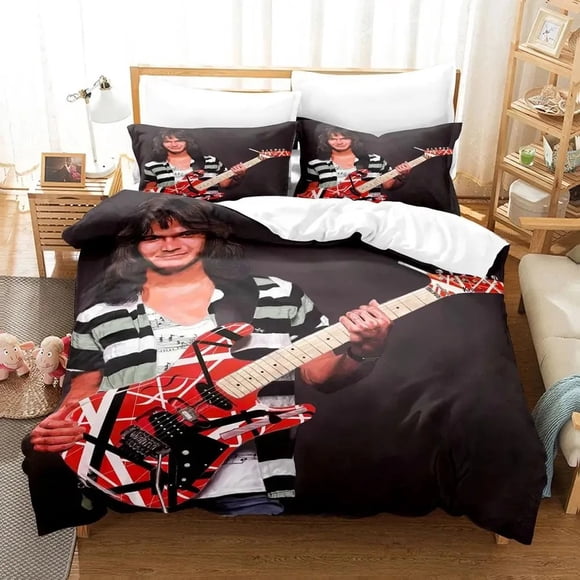 Eddie Van Halen Bedding Set Duvet Cover Bed Set Quilt Cover Pillowcase Comforter Boys Adult
