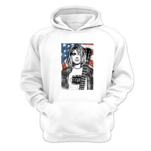Genérico - Polerón Canguro Kurt Cobain Blanco Talla Xl Unisex