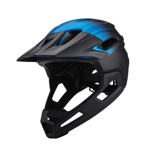 Ioensy - Casco De Bicicleta De Cara Completa, Ventilación, Cómodo, Cuesta Abajo, Pc, Eps, Casco De Bicicleta, Negro, Azul