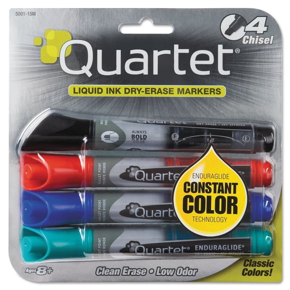 Marcadores de pizarra seca Quartet - Paquete de 4 colores surtidos
