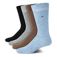 Calcetines De Vestir Tommy Hilfiger, Paquete De 4, Cómodos Y Elásticos, Con Cuello Redondo, Para Hombre