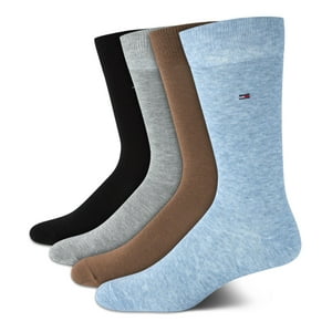 Calcetines De Vestir Tommy Hilfiger, Paquete De 4, Cómodos Y Elásticos, Con Cuello Redondo, Para Hombre