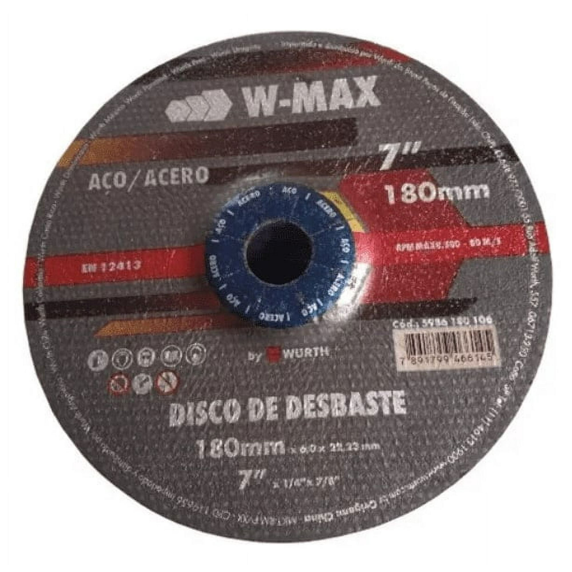 Disco De Desbaste Para Acero 7 Pulgadas 180mm Wurth