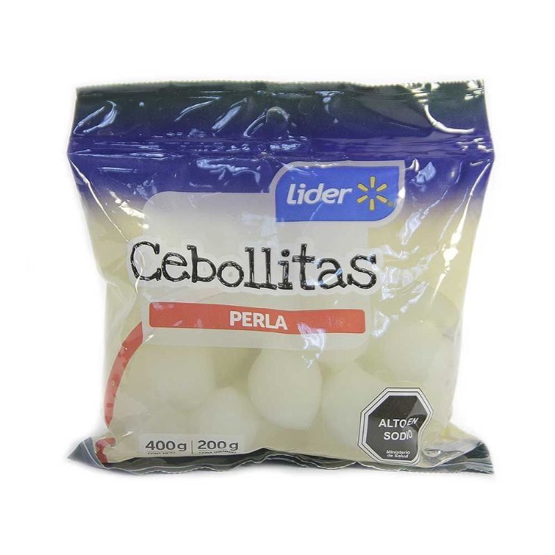 Cebollitas Perla Drenado 200 g - Neto 400 g Lider