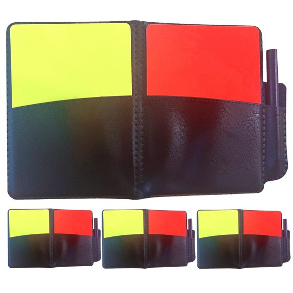 Set de Tarjetas para Árbitro AnteManni-Pri - Pack de 4 con Cartera de Cuero PU
