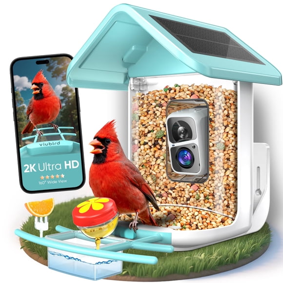 Comedero solar para pájaros VIUBIRD 2,4 lb con cámara HD 2K y WiFi
