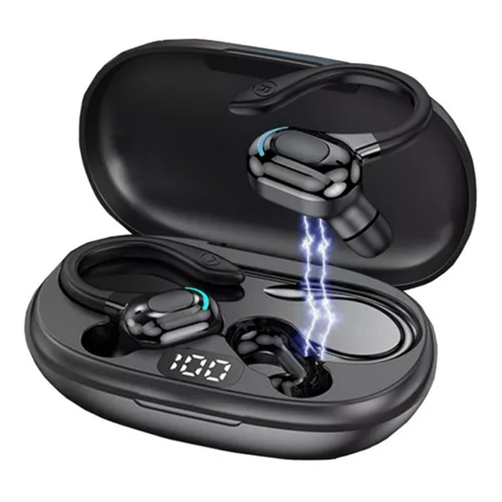 Veat00l - Audífonos Bluetooth In-ear Inalámbricos Bluetooth 5.2 Cancelación Profunda De Ruido 60 Horas De Larga Duración Pantalla Led Digital Impermeable Negro