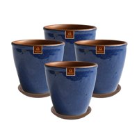 Pottery - Set De 4 Maceta Zafiro 17Cm Azul Condesa Y Sus Platos