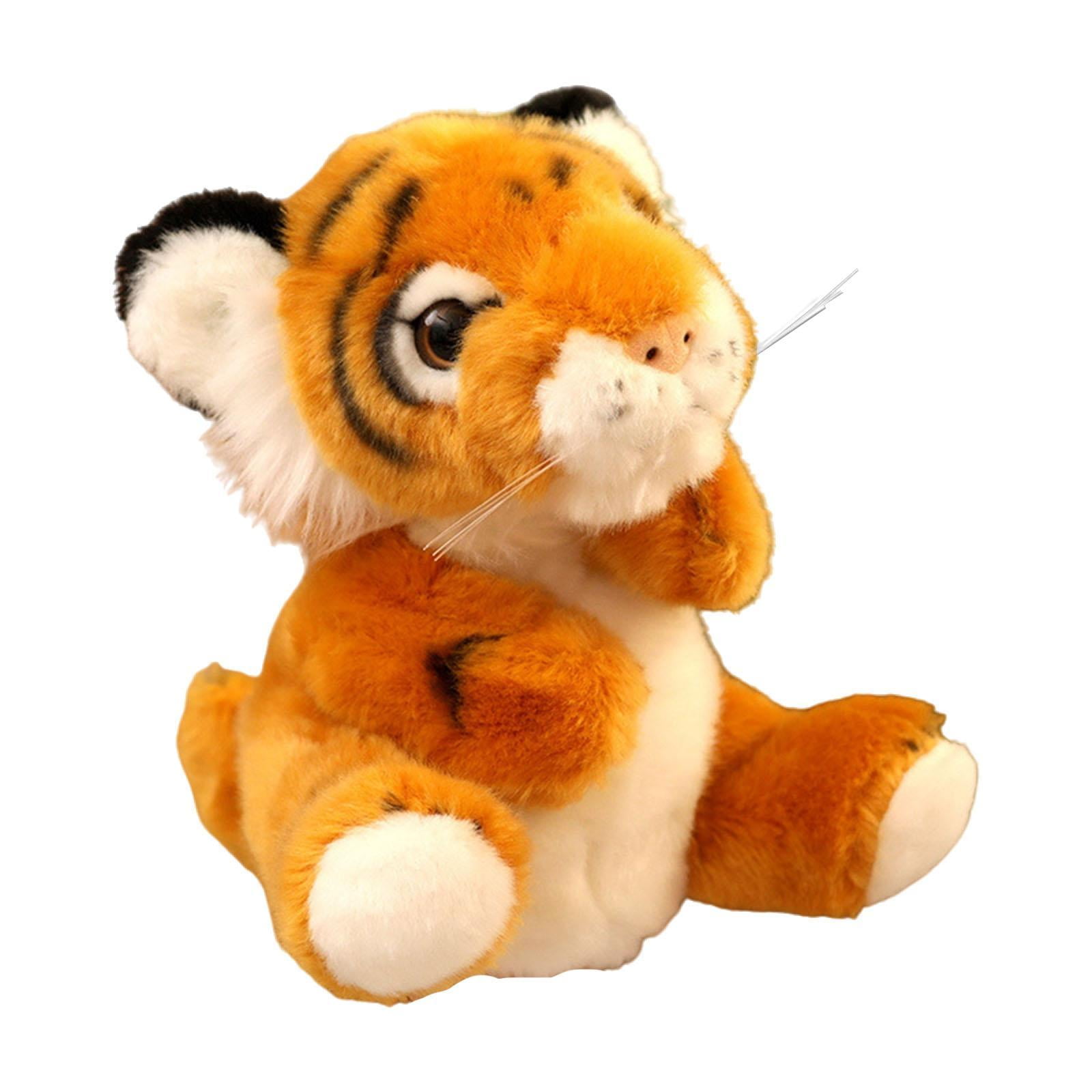 Magideal - Guantes De Títere De Mano De Animal De Lujoso Títere Imaginativo Tigre De Peluche Tigre Tigre Interactivo Para Enseñar Regalo Para Niñas Niñas Marrón