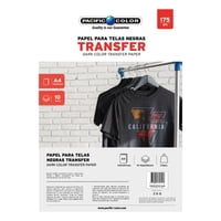 Pacific Color - Papel Transfer Ropa Oscura 10 Hojas Tamaño A4 De 175Grs - Ps