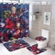 thumbnail image 1 of Los superhéroes de Marvel-theme 4-Piece Shower Curtain Set with Rugs, Waterproof Bathroom Decor Set Includes Bath Mat, U-Shaped Rug, Toilet Lid Cover and Curtain with Hooks, 1 of 6
