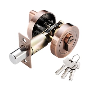 Bothyi - Cerradura De Puerta Con Pestillo De Seguridad Cerradura De Puerta Invisible Contemporánea Cerradura De Puerta De Un Solo Cilindro Cerradura De Seguridad De Cobre Rojo