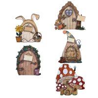 Ioensy - 5 Piezas De Puerta De Hadas Para Decoración De Patio, Accesorios De Jardín De Hadas En Miniatura Para Patio Trasero