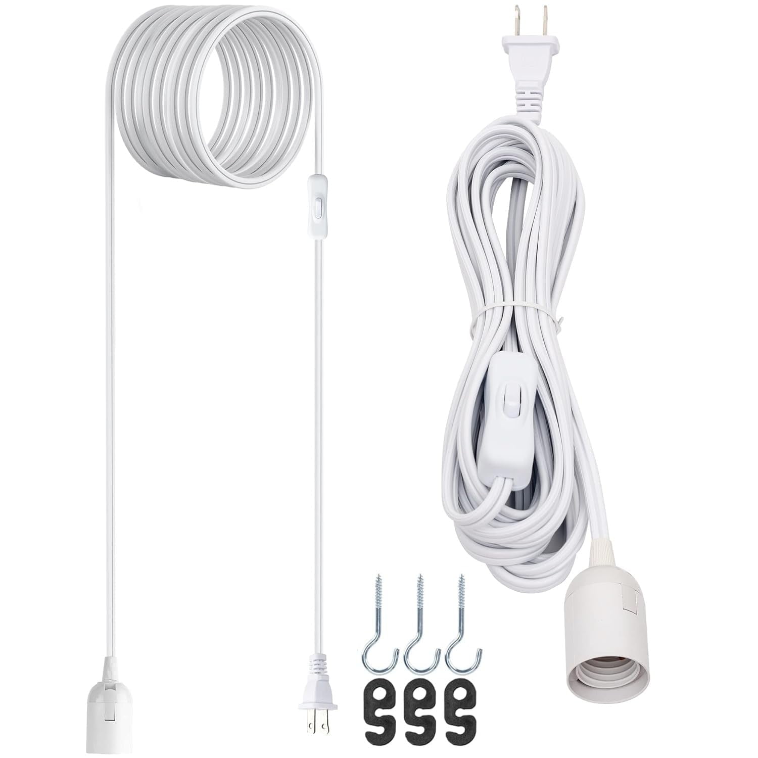 Jackyled - Cable Colgante Para Lámpara 6m 360w Portalámparas E26 E27 110v