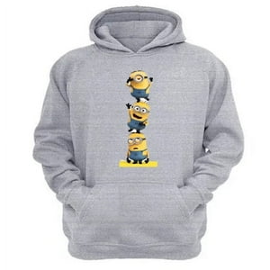 Genérico - Polerón Canguro Pequeños Amarillos Gris Claro Talla Xs Unisex