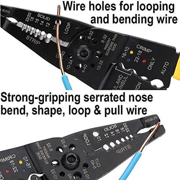 Pinza pelacables Dowell 8 in 10-22 AWG crimpadora cortante