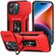 thumbnail image 1 of Funda Armada para iPhone 15 Pro con Tapa Deslizante y Soporte Magnético Giratorio Rojo, 1 of 5
