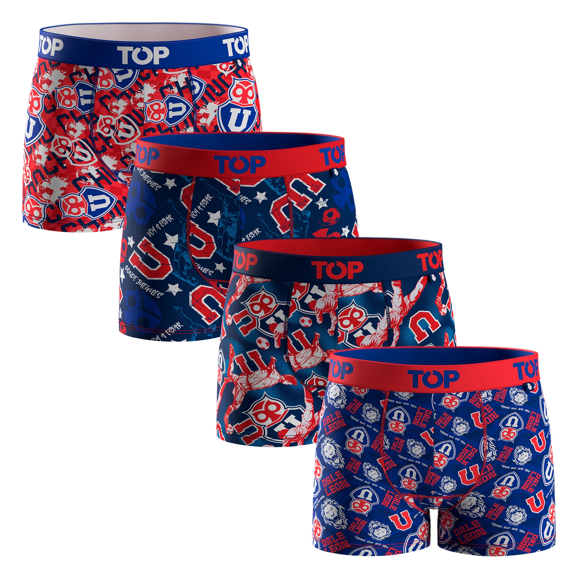 Top - Bóxer Niño Algodón Universidad De Chile Pack 4 C5