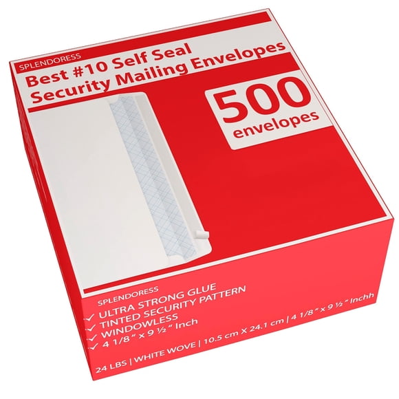 Sobres #10 Autoadhesivos De Seguridad 24lb Paquete De 500