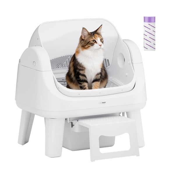 Caja de Arena para Gatos PetPivot Abierta con Autolimpieza y Seguridad