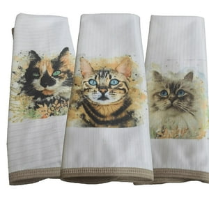 Dcobre - Pack 3 Paños Cocina En Cobre Modelo Gato